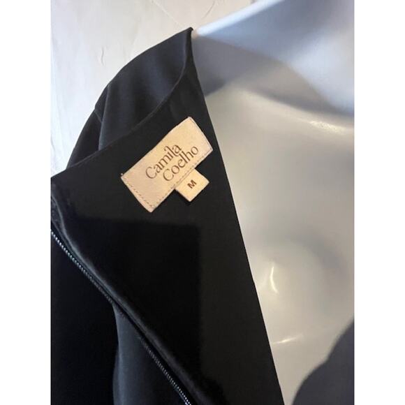 Camila Coelho Black Cutout Jumpsuit Medium W/split bell bottom pant. Holiday - Picture 8 of 9